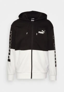 Puma Power Colorblock Full Zip Hoodie - Zip-Up Sweatshirt - Black -Fashion clothing 00caf0e18a7840d8b90a27c49de634ed
