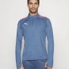 Puma Teamliga 1/4 Zip - Long Sleeved Top - Inky Blue/Fire Orchid -Fashion clothing 03b0e87c199946ddbad2cbab462dcc9f