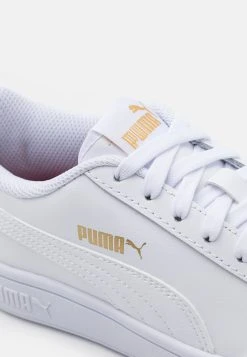 Puma Smash Unisex - Trainers - White/Rhubarb/Team Gold -Fashion clothing 09656c8428c747938514d01eff4f2ee3