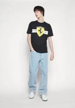 Puma Ferrari Race Heritage Big Shield Tee - Print T-Shirt - Black -Fashion clothing 099434e9b1e547959b84977d49c1cc8b