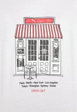 Puma Graphics Café Tee - Print T-Shirt - White -Fashion clothing 0c43be1b052d44a08334731672ddcfe6