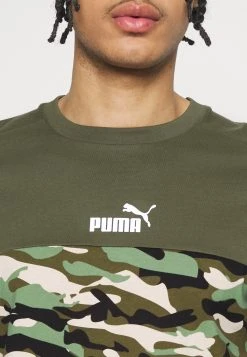 Puma Ess Block Camo Tee - Sports T-Shirt - Green Moss -Fashion clothing 12e567d1377b423ca0d82047fc465812