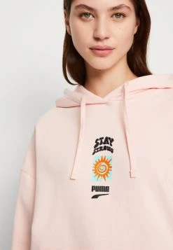 Puma Downtown Oversized Graphic - Hoodie - Rose Dust -Fashion clothing 20a7392ffb164e29ad73e96f07f38c0f