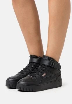 Puma Carina Street Mid - High-Top Trainers - Black/Rose Gold