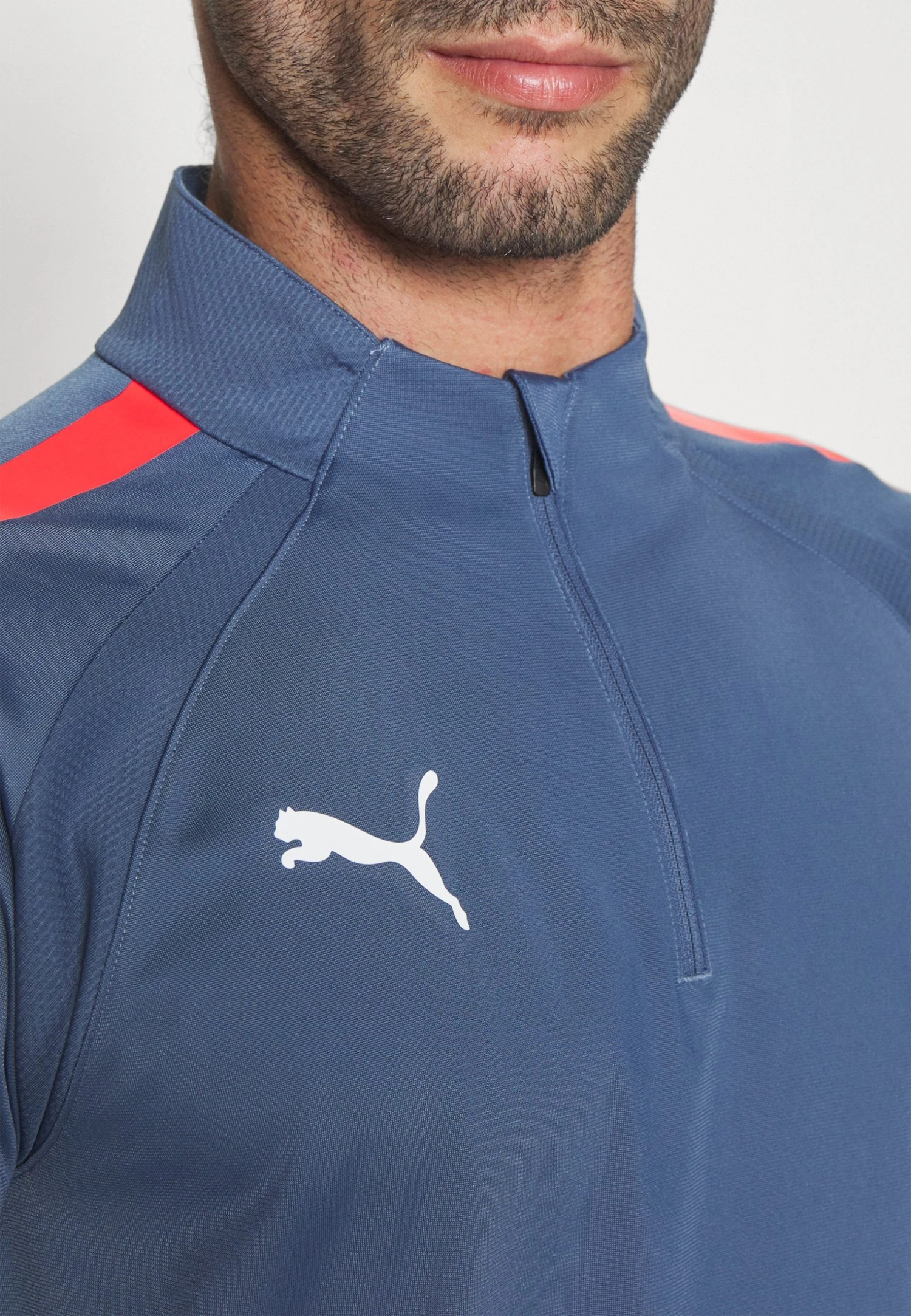 Puma Teamliga 1/4 Zip - Long Sleeved Top - Inky Blue/Fire Orchid 9 Puma Teamliga 1/4 Zip - Long Sleeved Top - Inky Blue/Fire Orchid - Image 7