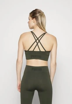 Puma Strappy Bra - Light Support Sports Bra - Forest Night -Fashion clothing 2d0f98b4a47b40a6bc448885a5e32574