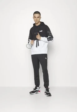 Puma Power Colorblock Hoodie - Hoodie - Black/White -Fashion clothing 30af4494eabe4047b900660e202336d9