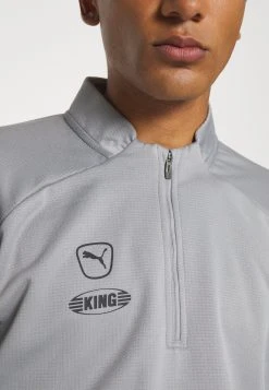 Puma King Pro 1/4 Zip - Long Sleeved Top - Concrete Gray/White -Fashion clothing 3329772d16ac447a993d60ee253ebbd6