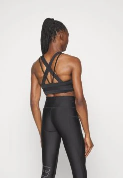 Puma Mid Impact Strong Shine Bra - Medium Support Sports Bra - Black -Fashion clothing 35e829e904f143f5823029193a6a223a