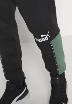 Puma Block Tape - Tracksuit Bottoms - Black/Eucalyptus -Fashion clothing 3c5b8d4d4efd4480891388c9dfafe00f