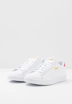 Puma Smash Unisex - Trainers - White/High Risk Red/Team Gold -Fashion clothing 3e71e0d916ae4416968d1ad58032c829