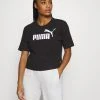 Ess Cropped Logo - Print T-Shirt - Puma Black -Fashion clothing 45715247467d45c9b57710d078a386b3