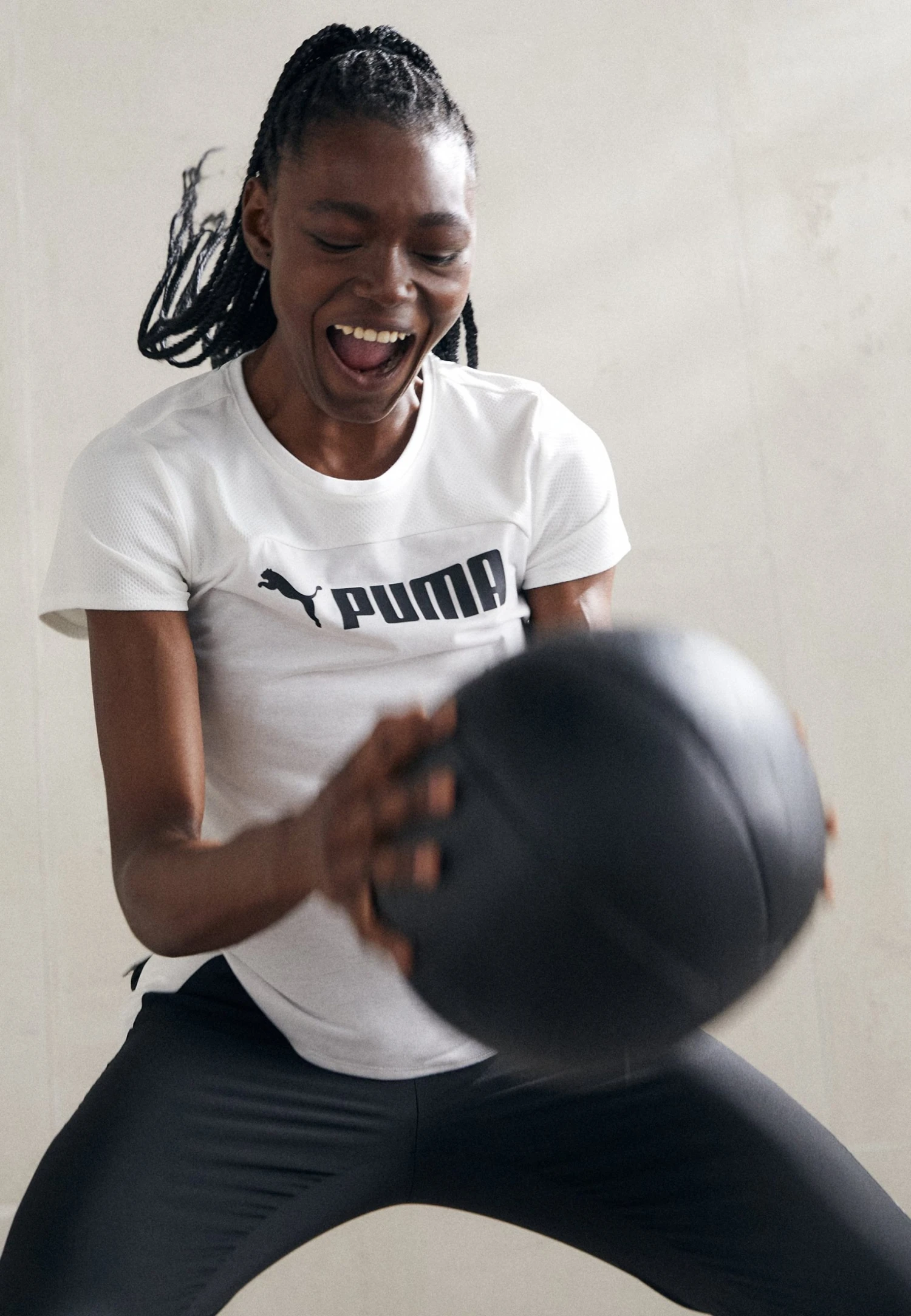 Puma Logo Ultrabreathe Tee - Sports T-Shirt - White