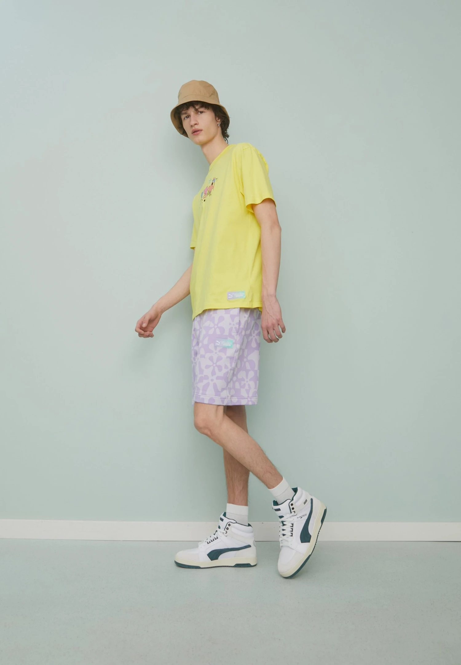 Puma Spongebob Graphic Tee - Print T-Shirt - Lucent Yellow 4 Puma Spongebob Graphic Tee - Print T-Shirt - Lucent Yellow - Image 2