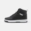 Puma Rebound V6 Mid Jr Unisex - High-Top Trainers - Shadow Gray/Black/White -Fashion clothing 520c5e58d6684428b944667a1ac70a81