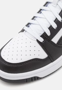 Puma Rebound V6 Mid Jr Unisex - High-Top Trainers - White/Black/Shadow Gray -Fashion clothing 52de1594cda04a02bb13ed3be74f69fd