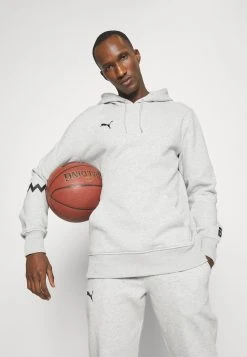 Puma Hoops Team Hoodie - Hoodie - Light Gray Heather -Fashion clothing 53ac5c6d1de04db2b056eccd26449f23