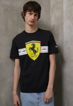 Puma Ferrari Race Heritage Big Shield Tee - Print T-Shirt - Black -Fashion clothing 54eac5a5e107483dadcab1f73b46f145