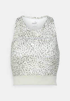 Puma Run High Shine Crop Tank - Top - Spring Moss