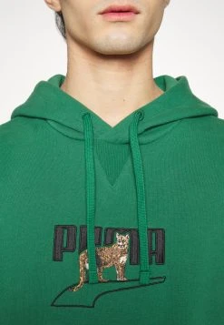 Puma Downtown Graphic Hoodie- Sweatshirt - Green -Fashion clothing 5b57f5060bc2475eb26f92113ea47799
