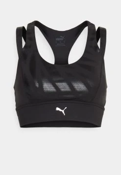 Puma Nova Shine Mid Impact Eversculpt Bra - Medium Support Sports Bra - Black -Fashion clothing 642dc1e23ded4d6790c418b55a794b30