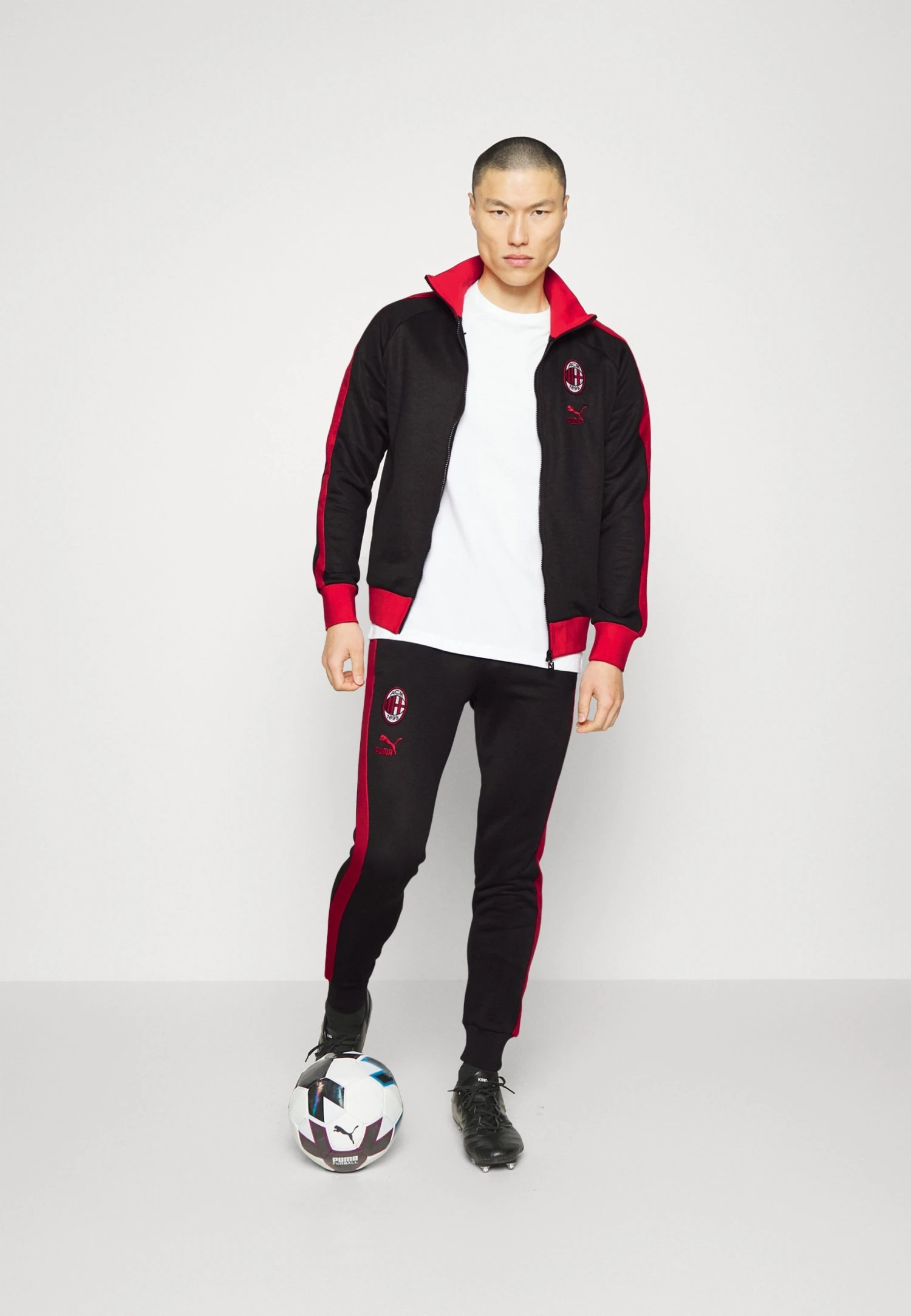 Puma Ac Milan Track Pants - Club Wear - Black/Tango Red 4 Puma Ac Milan Track Pants - Club Wear - Black/Tango Red - Image 2