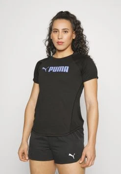 Puma Fit Logo Tee - Sports T-Shirt - Black/Elektro Purple