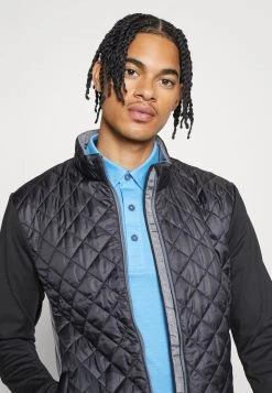 PUMA Golf Frost Quilted Jacket - Outdoor Jacket - Black/Slate Gray -Fashion clothing 6bcb59a91e67469d88a8aa2ce6be7a17