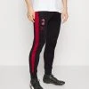 Puma Ac Milan Track Pants - Club Wear - Black/Tango Red -Fashion clothing 6cde24f3f77c4f76a207da1240d73211