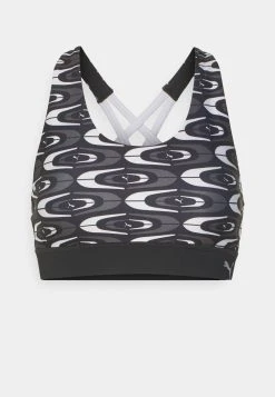 Puma Retro Glam Strappy Bra - Medium Support Sports Bra - Black -Fashion clothing 6d114bdc52334ae29aec063ef8e47fbf