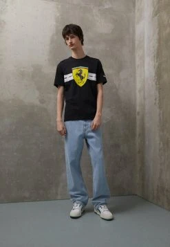 Puma Ferrari Race Heritage Big Shield Tee - Print T-Shirt - Black -Fashion clothing 70d08389193e45fea0b7f43e31eef3dc