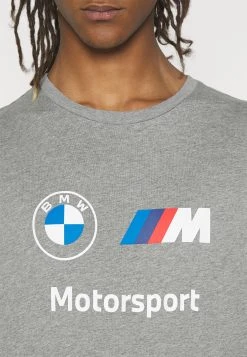 Puma Bmw Mms Ess Logo- Print T-Shirt - Medium Gray Heather -Fashion clothing 73be3277db314d26aed51b61b8e5f9bc