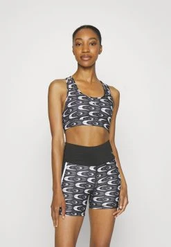 Puma Mid Impact Keeps Graphic Bra- Medium Support Sports Bra - Black Concept