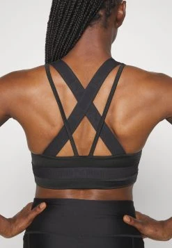 Puma Mid Impact Strong Shine Bra - Medium Support Sports Bra - Black -Fashion clothing 77335603517944758a921c1912e38567