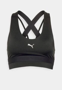 Puma Mid Impact Strong Shine Bra - Medium Support Sports Bra - Black -Fashion clothing 7e410cd6e6ce4863993e6f740488df58