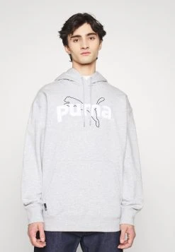 Puma Team Graphic Hoodie - Hoodie - Light Gray Heather
