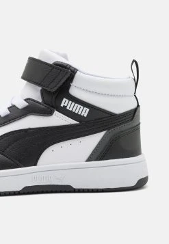 Puma Rebound V6 Mid Unisex - High-Top Trainers - White/Black/Shadow Gray -Fashion clothing 864b797ad0644ab2b5d7b7c0e8a1a1aa
