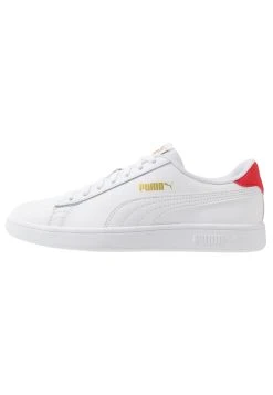 Puma Smash Unisex - Trainers - White/High Risk Red/Team Gold