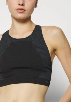 Puma Low Impact Long Line Seamless Bra - Light Support Sports Bra - Black -Fashion clothing 8c00a3eb18a94b69984c67d899698450