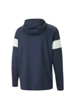 PUMA Golf Mattr Colorblock Hoodie - Long Sleeved Top - Navy Blazer Bright White -Fashion clothing 96ce1bd541da43eb9724eb21ebabfecf