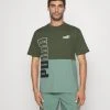 Puma Power Colorblock - Print T-Shirt - Myrtle -Fashion clothing 9761dc23102f41398e11d838a9e4f92e
