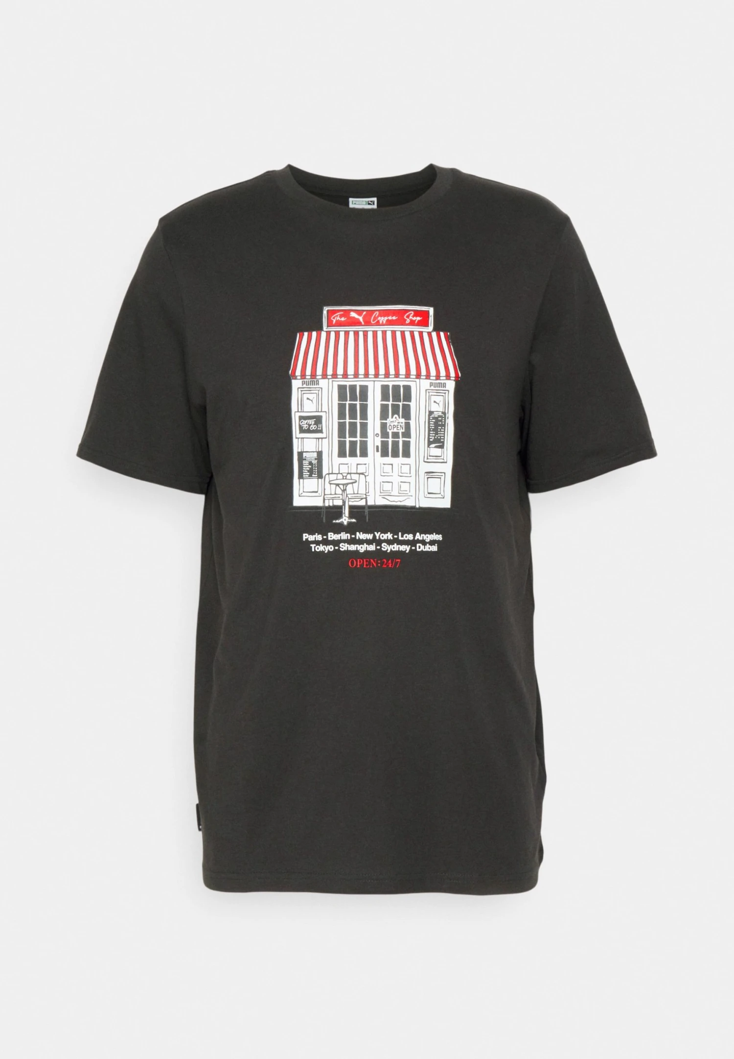 Puma Graphics Café Tee - Print T-Shirt - Black 9 Puma Graphics Café Tee - Print T-Shirt - Black - Image 7
