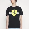 Puma Ferrari Race Heritage Big Shield Tee - Print T-Shirt - Black -Fashion clothing 9c17dd6143ce4336ba02434286d8d550