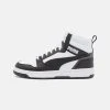 Puma Rebound V6 Mid Jr Unisex - High-Top Trainers - White/Black/Shadow Gray -Fashion clothing a3304c43e1324919a7fb57f5fa11a56b