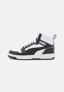 Puma Rebound V6 Mid Jr Unisex - High-Top Trainers - White/Black/Shadow Gray