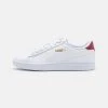 Puma Smash Unisex - Trainers - White/Rhubarb/Team Gold -Fashion clothing a80538ca92374f8f8e9813a1bf570894