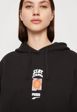 Puma Downtown Oversized Graphic - Hoodie - Black -Fashion clothing ab0413fe7b904273b4f55f6294237684