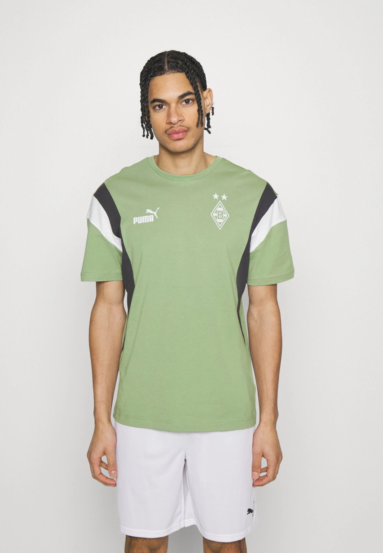 Puma Borussia Mönchengladbach- Football Shirt - Dusty Green-Flat Dark Gray White 3 Puma Borussia Mönchengladbach- Football Shirt - Dusty Green-Flat Dark Gray White