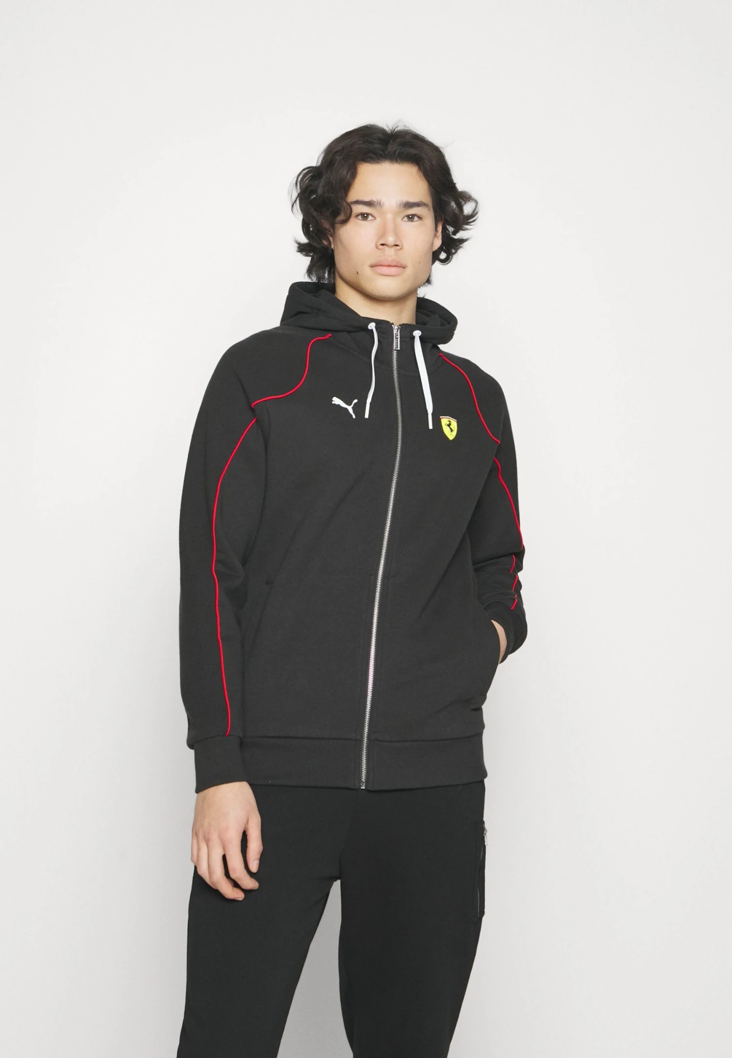 Puma Ferrari Race Hooded Jacket - Zip-Up Sweatshirt - Black 3 Puma Ferrari Race Hooded Jacket - Zip-Up Sweatshirt - Black