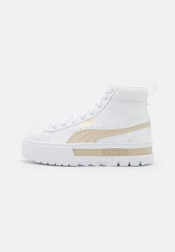 Puma Mayze Mid - High-Top Trainers - White/Peyote/Team Gold -Fashion clothing af6329f33f8940b4b8cbfc69890cb40e